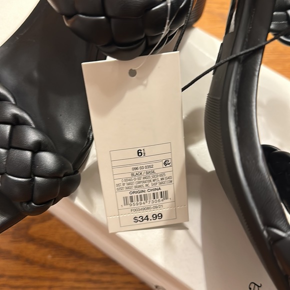 Women's Black Basil Mule With Round Heels & Woven Straps- A New Day™ - Picture 7 of 16